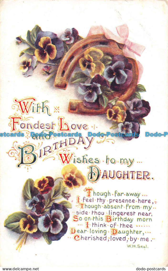 R086281 With Fondest Love And Birthday Wishes To My Daughter. Though Far Away. W - Monde