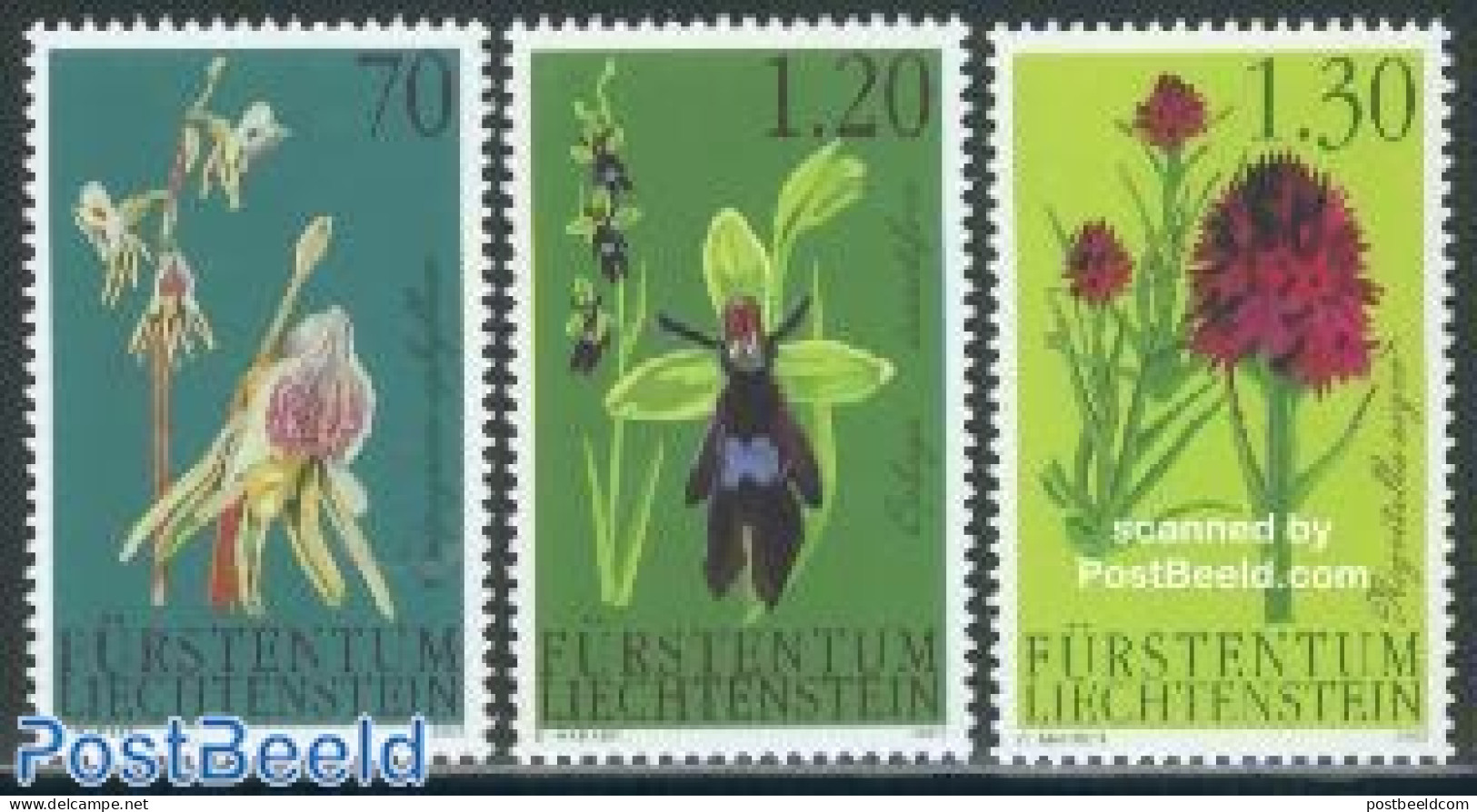 Liechtenstein 2002 Orchids 3v, Mint NH, Nature - Flowers & Plants - Orchids - Neufs