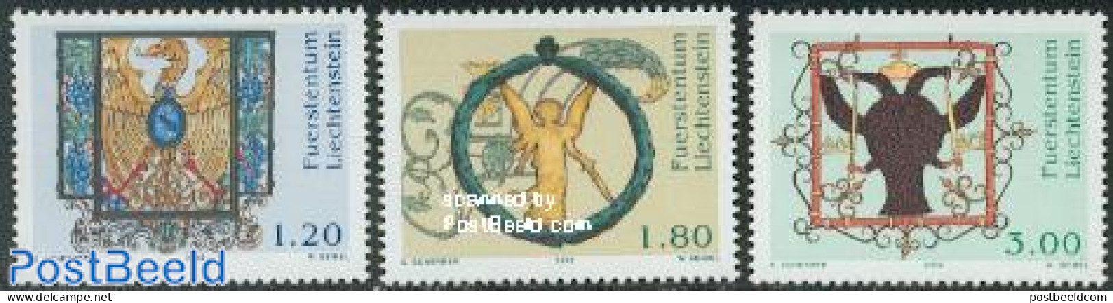 Liechtenstein 2002 Gastronomy Signs 3v, Mint NH, Health - Religion - Food & Drink - Angels - Ongebruikt