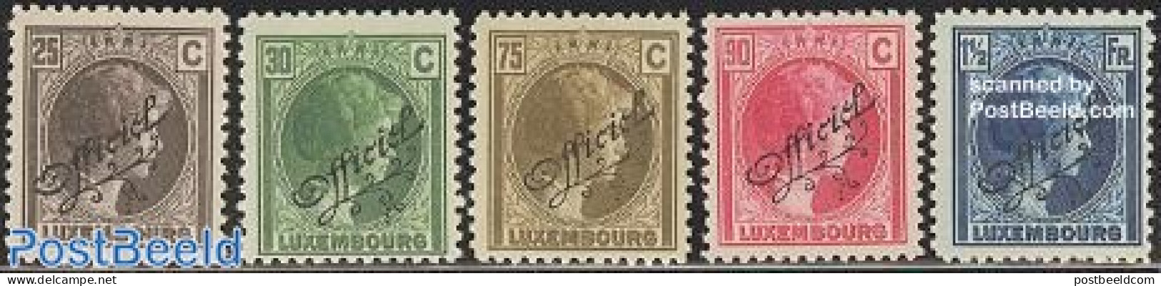 Luxemburg 1927 On Service Overprints 5v, Mint NH - Andere & Zonder Classificatie