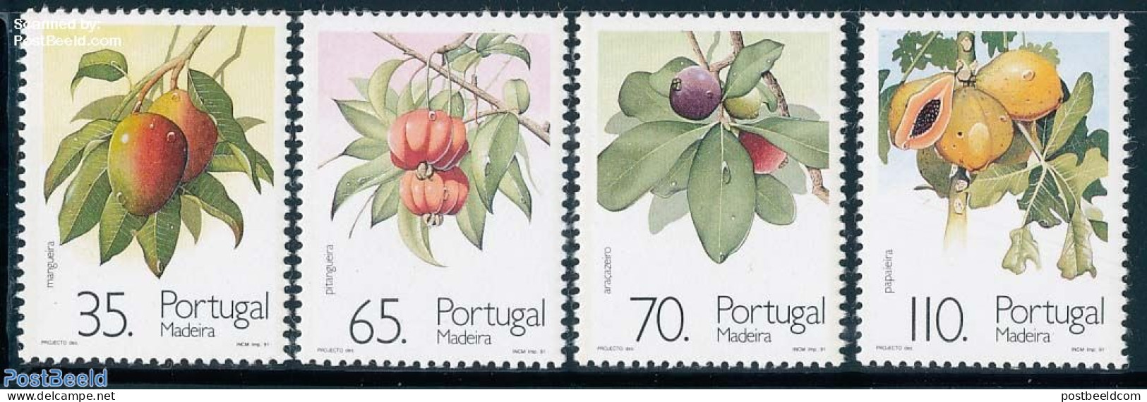 Madeira 1991 Fruits 4v, Mint NH, Nature - Fruit - Obst & Früchte