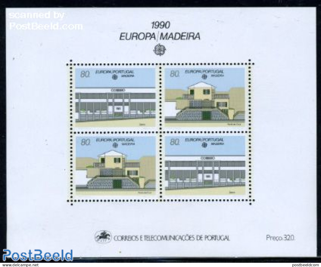 Madeira 1990 Europa S/s, Mint NH, History - Europa (cept) - Post - Art - Modern Architecture - Poste