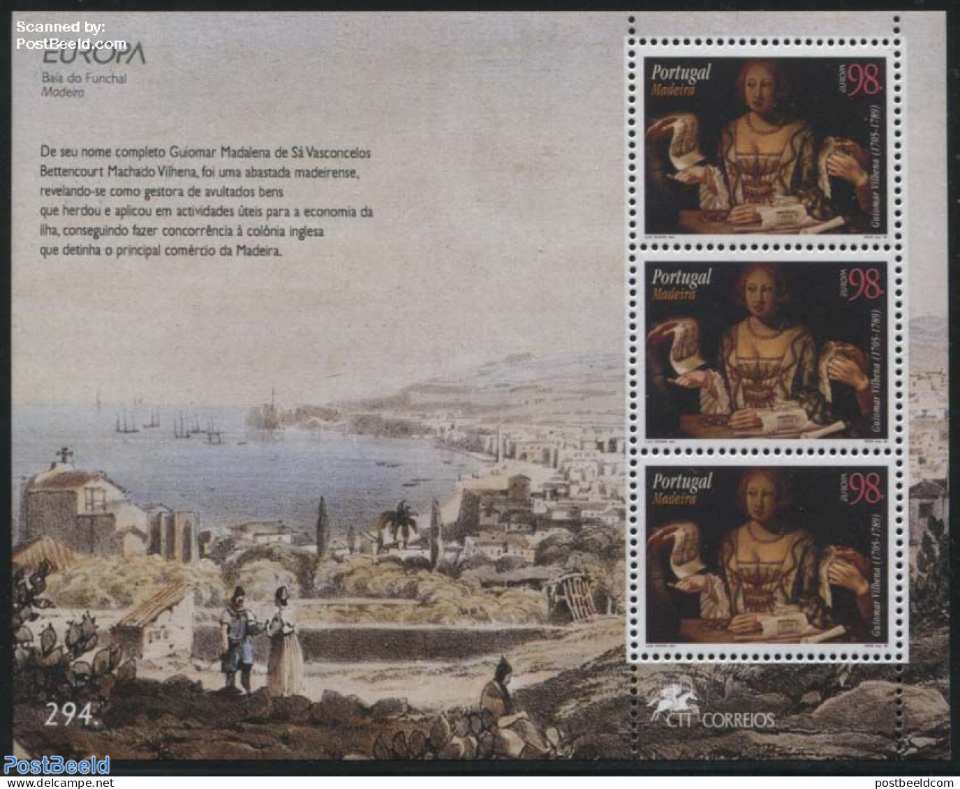 Madeira 1996 Europa S/s, Mint NH, History - Europa (cept) - Women - Art - Paintings - Sin Clasificación