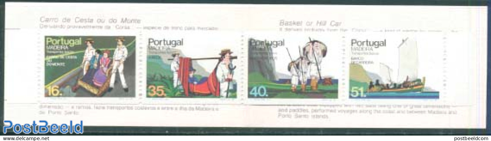 Madeira 1984 Traditional Transport Booklet, Mint NH, Transport - Stamp Booklets - Ships And Boats - Sin Clasificación