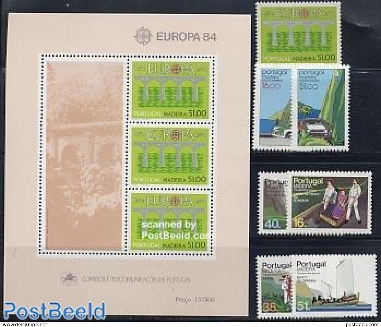 Madeira 1984 Yearset 1984 (7v+1s/s), Mint NH, Various - Yearsets (by Country) - Unclassified