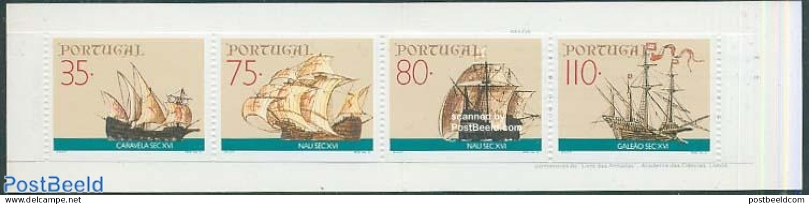 Portugal 1991 Ships 4v In Booklet, Mint NH, Transport - Stamp Booklets - Ships And Boats - Ongebruikt