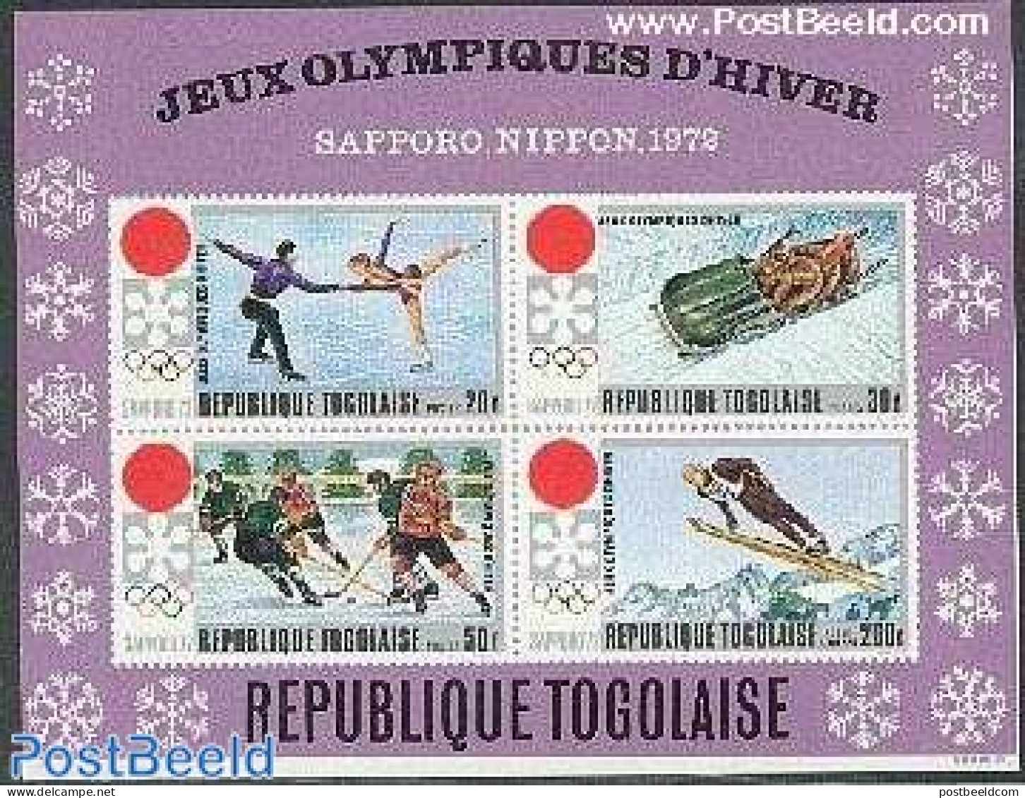 Togo 1971 Olympic Winter Games S/s, Mint NH, Sport - (Bob) Sleigh Sports - Ice Hockey - Olympic Winter Games - Skating.. - Hiver
