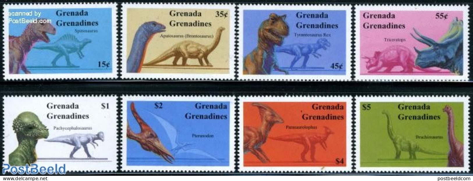 Grenada Grenadines 1994 Prehistoric Animals 8v, Mint NH, Nature - Prehistoric Animals - Préhistoriques