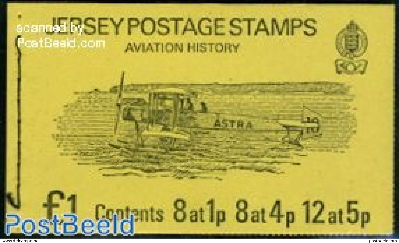 Jersey 1975 Definitives Booklet, Astra Double Decker, Mint NH, Transport - Stamp Booklets - Aircraft & Aviation - Non Classificati