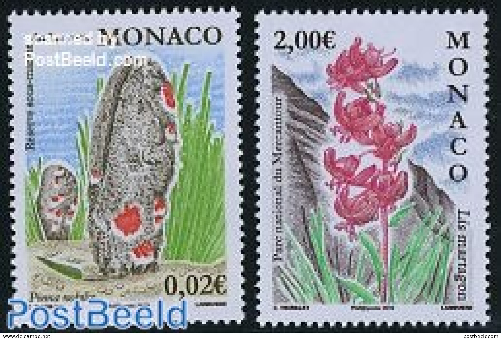 Monaco 2010 Definitives 2v (Pinna Nobilis & Lis Martagon), Mint NH, Nature - Flowers & Plants - Shells & Crustaceans - Ungebraucht