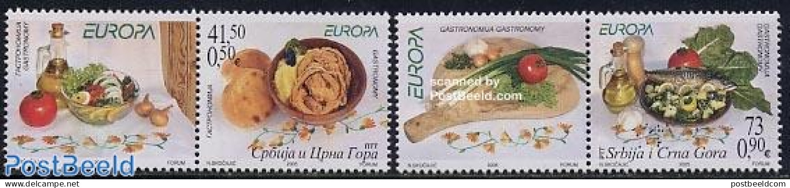 Serbia/Montenegro 2005 Europa, Gastronomy 2v+tabs, Mint NH, Health - History - Food & Drink - Europa (cept) - Alimentación