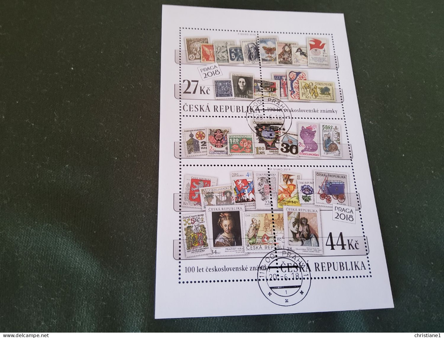 Tchèquie  2018 Bloc Oblitéré " 100 Ans De Timbres De Tchécoslovaquie " - Gebruikt