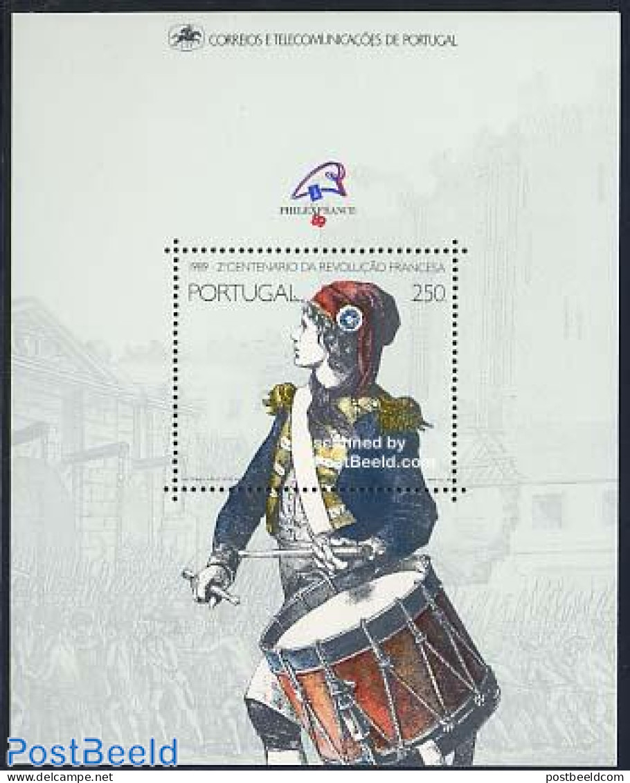 Portugal 1989 French Revolution S/s, Mint NH, History - Performance Art - History - Music - Unused Stamps