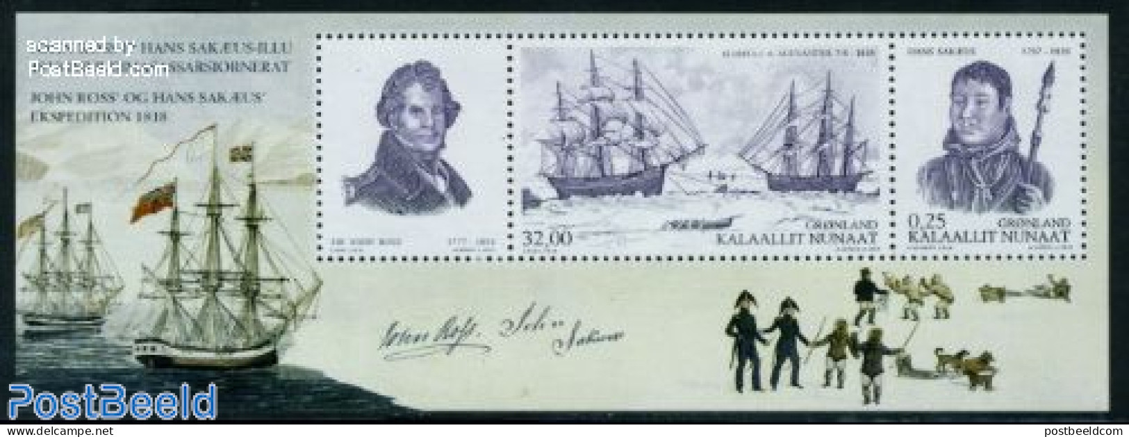 Greenland 2010 Hans Sakaeus & John Ross Expedition S/s, Mint NH, History - Transport - Explorers - Ships And Boats - Nuovi