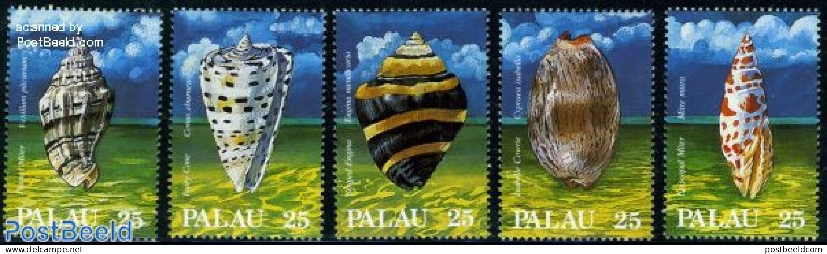 Palau 1988 Shells 5v, Mint NH, Nature - Shells & Crustaceans - Vie Marine