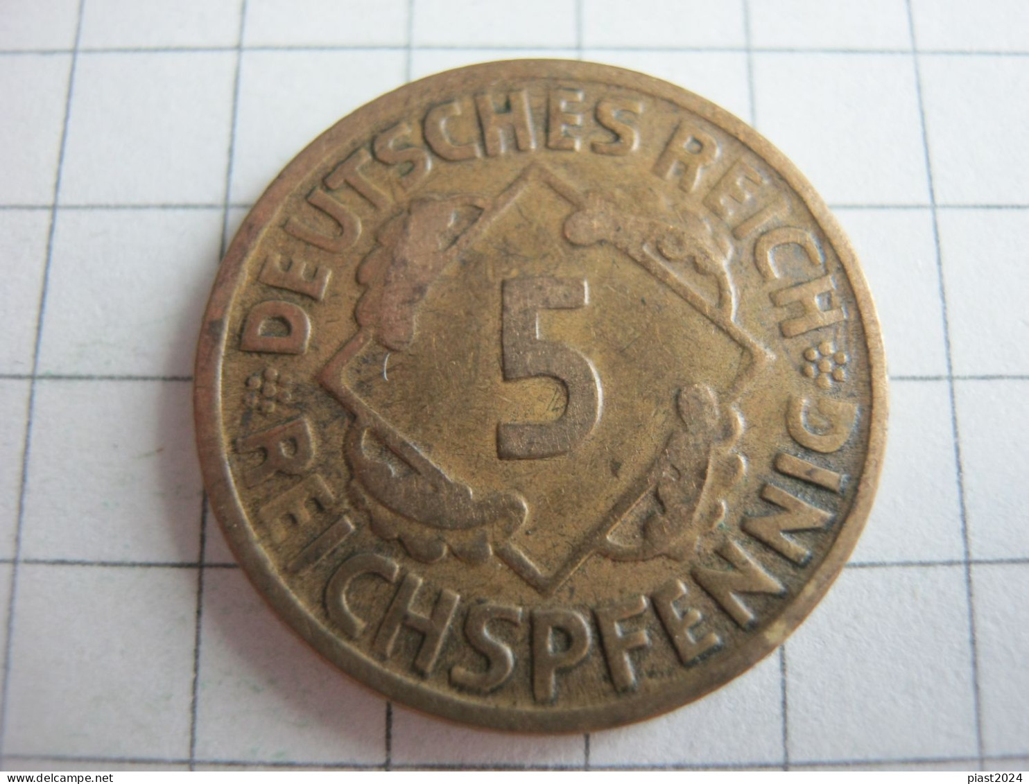 Germany 5 Reichspfennig 1924 D - 5 Rentenpfennig & 5 Reichspfennig