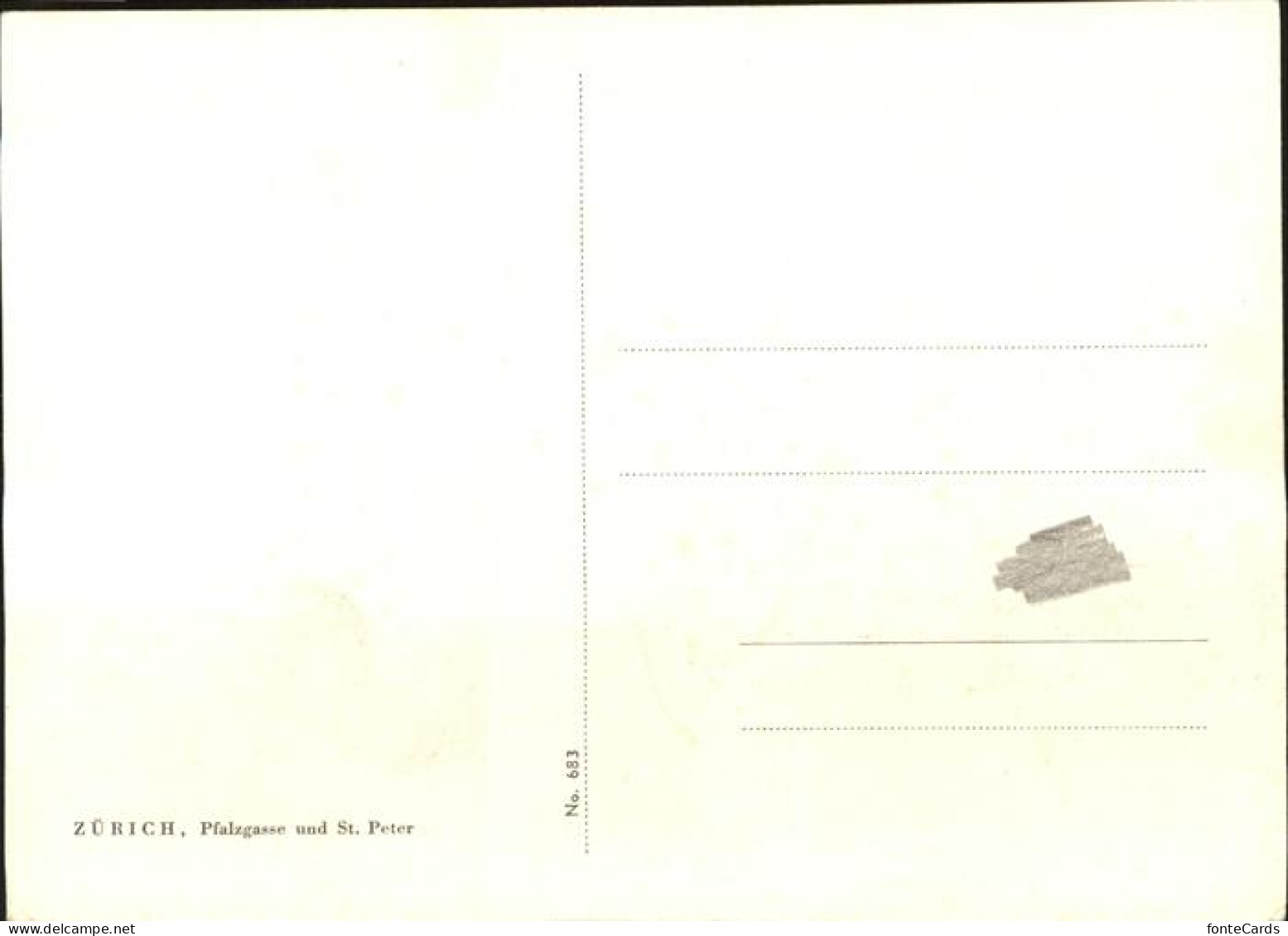 11354030 Zuerich Pfalzgasse Und St. Peter Kirche Zeichnung Zuerich - Sonstige & Ohne Zuordnung