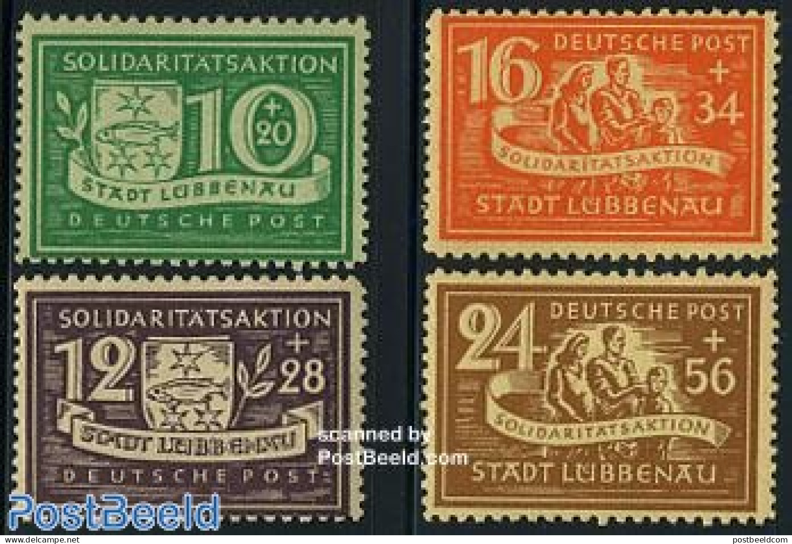 Germany, Local Post 1946 Lubbenau, Solidarity 4v, Mint NH - Otros & Sin Clasificación