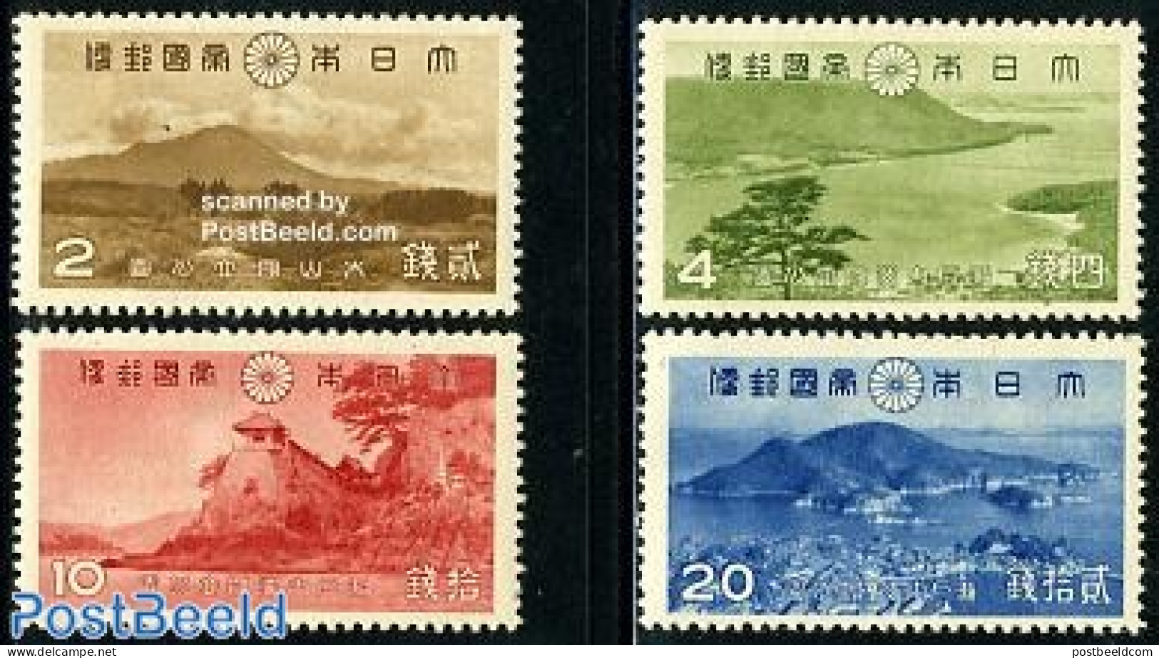 Japan 1939 National Park 4v, Unused (hinged), History - Nature - Sport - Geology - National Parks - Mountains & Mounta.. - Ungebraucht