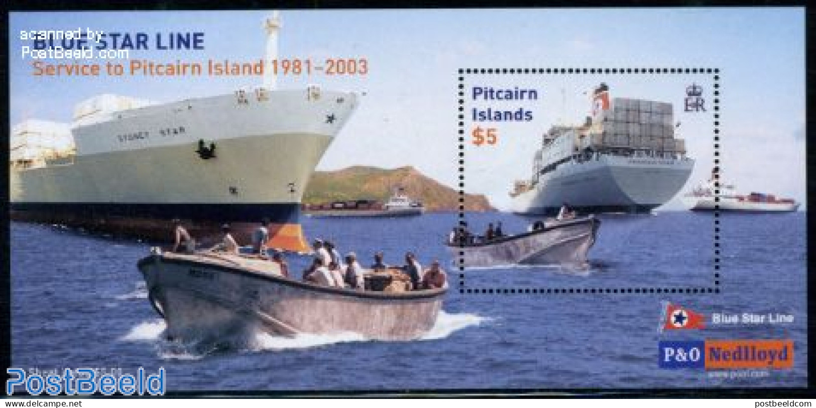 Pitcairn Islands 2003 Blue Star Line S/s, Mint NH, Transport - Ships And Boats - Boten