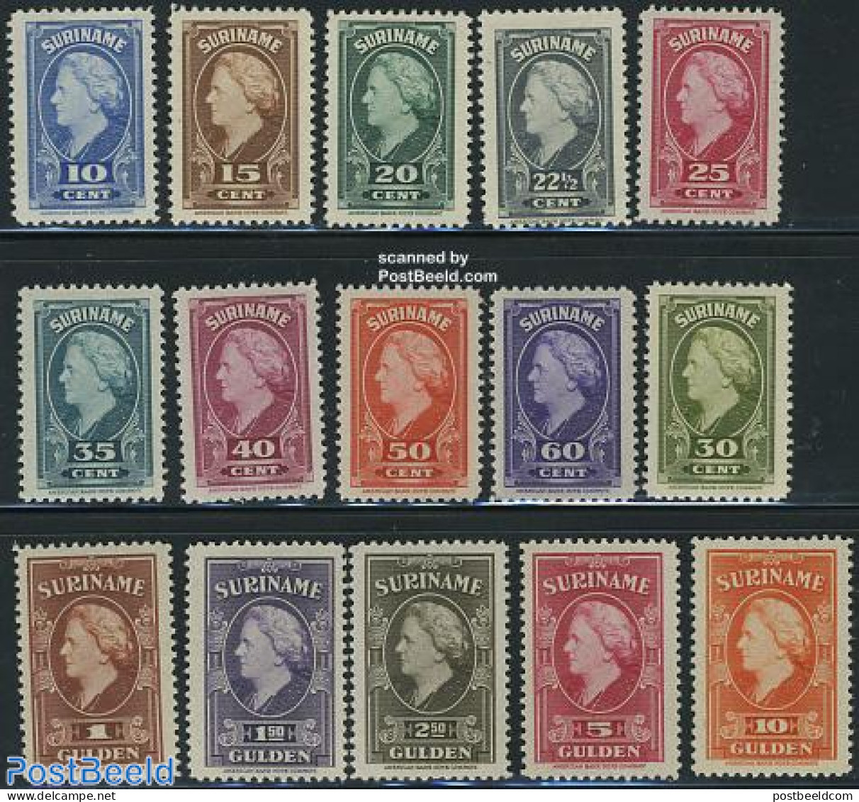 Suriname, Colony 1945 Definitives Wilhelmina 15v, Unused (hinged) - Andere & Zonder Classificatie