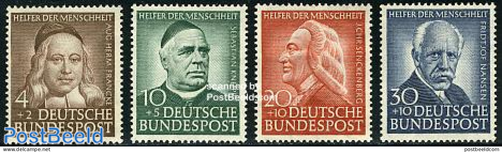 Germany, Federal Republic 1953 Welfare, Famous Persons 4v, Mint NH, Health - Religion - Science - Health - Religion - .. - Ongebruikt