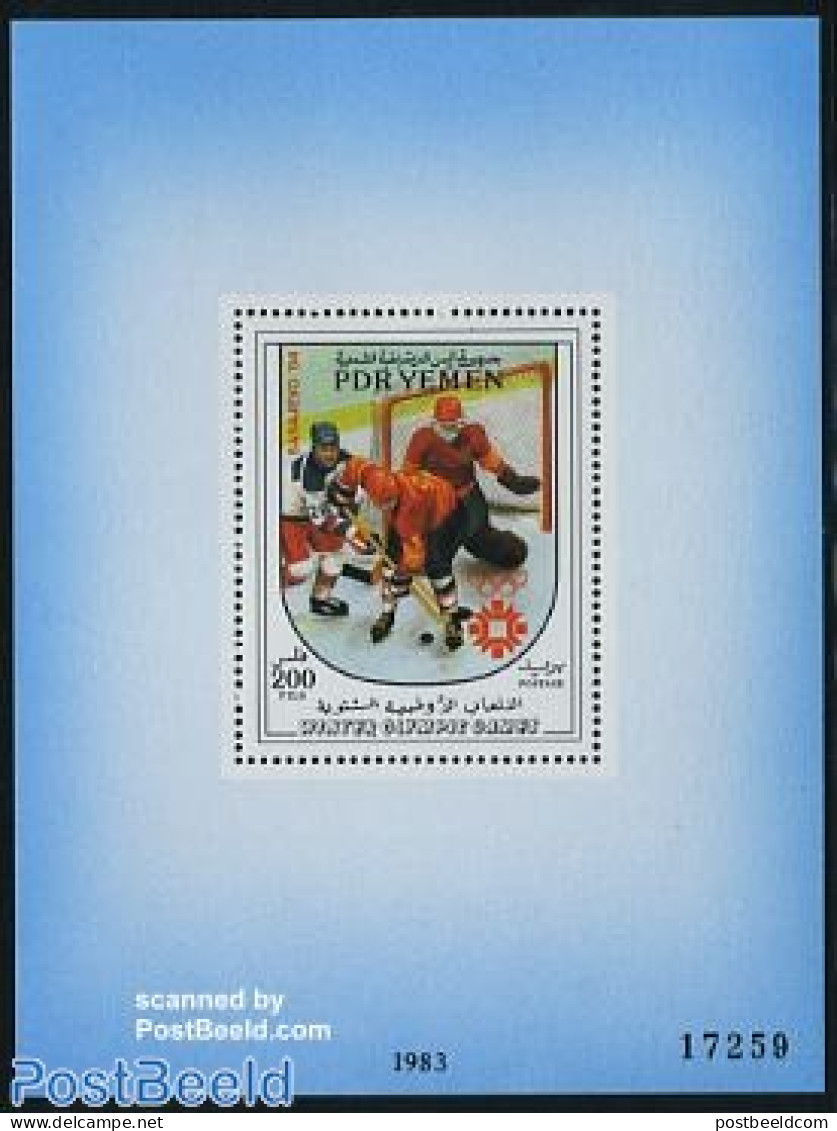Yemen, South 1983 Olympic Winter Games S/s, Mint NH, Sport - Ice Hockey - Olympic Winter Games - Eishockey