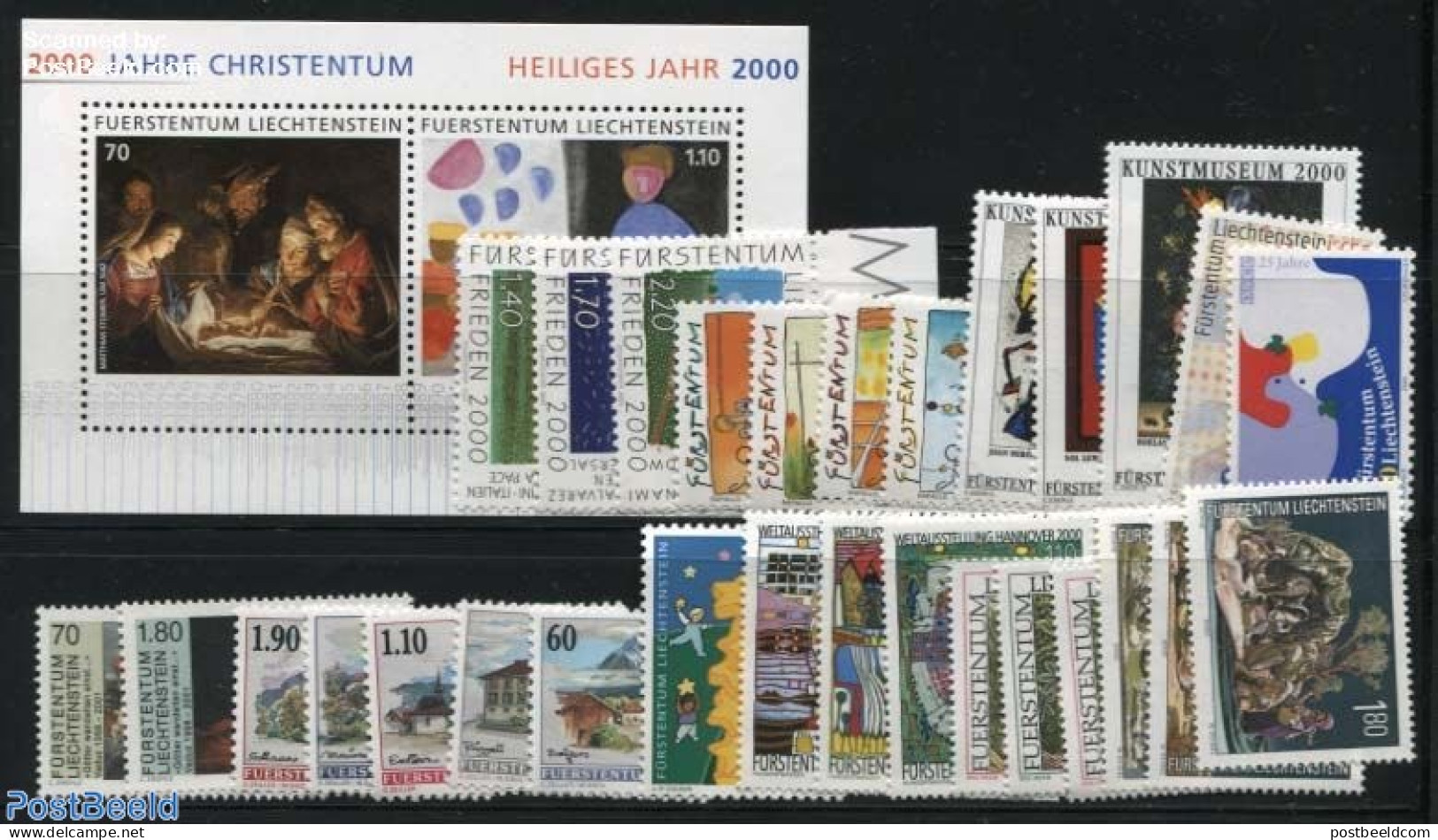 Liechtenstein 2000 Yearset 2000 (29v+1s/s), Mint NH, Various - Yearsets (by Country) - Unused Stamps