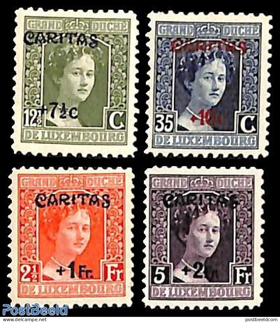 Luxemburg 1924 Caritas Overprints 4v, Mint NH - Neufs