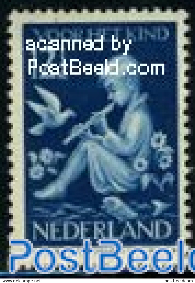Netherlands 1938 12.5+3.5c, Stamp Out Of Set, Mint NH, Nature - Performance Art - Birds - Flowers & Plants - Music - Unused Stamps