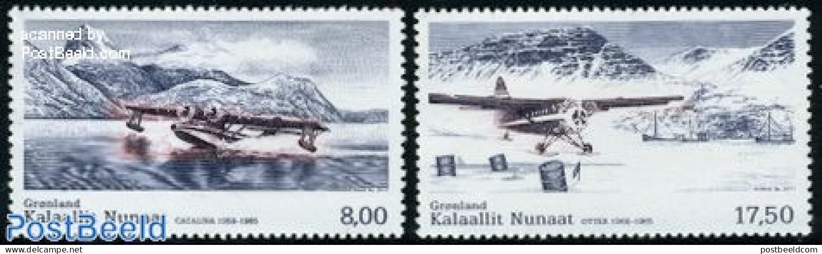 Greenland 2011 Civil Aviation 2v, Mint NH, Transport - Aircraft & Aviation - Neufs