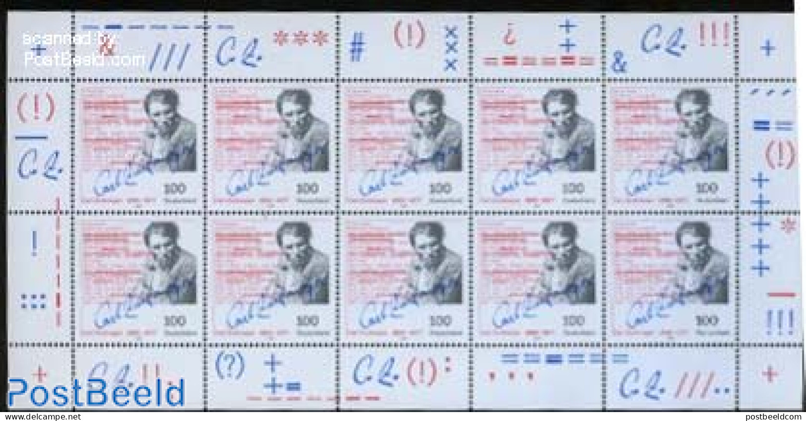 Germany, Federal Republic 1996 Carl Zuckmayer M/s, Mint NH, Art - Authors - Handwriting And Autographs - Unused Stamps
