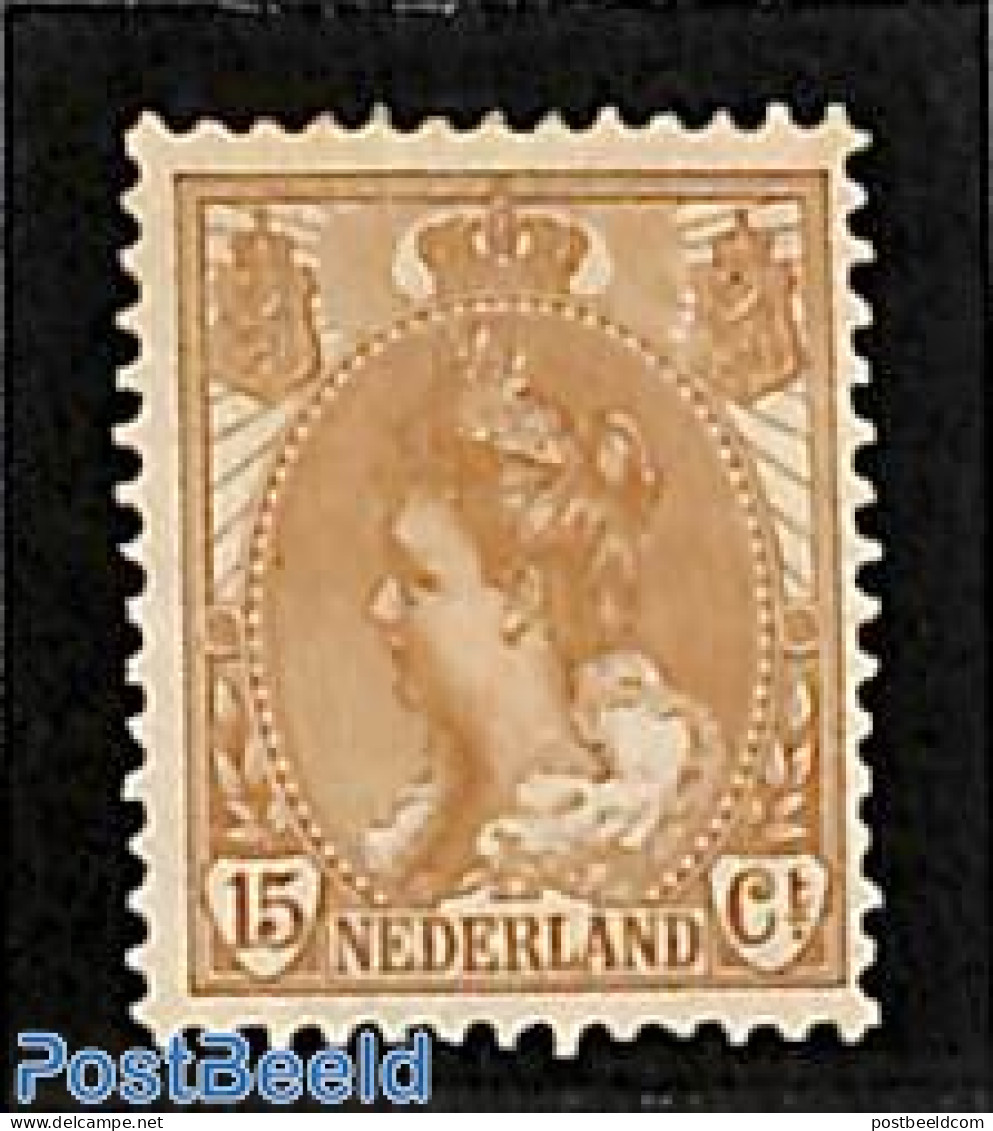 Netherlands 1899 15c Brown, Stamp Out Of Set, Unused (hinged) - Nuevos