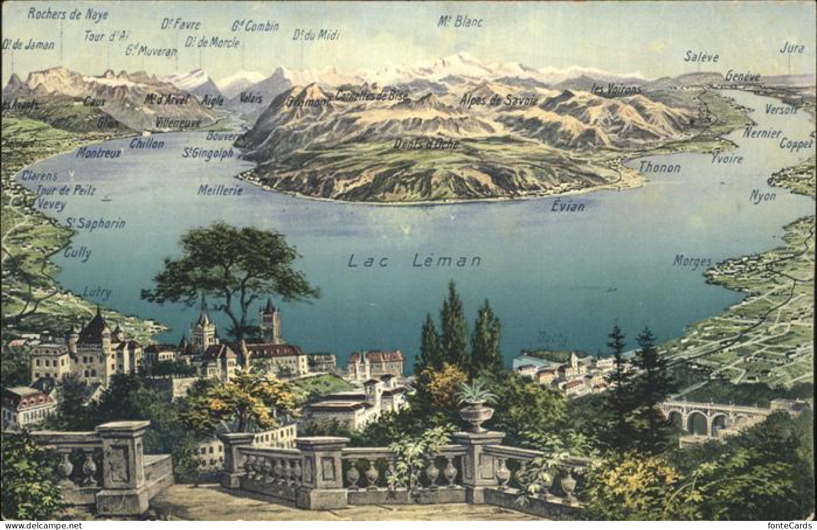 11353978 Lausanne VD Panorama Lac Leman Et Les Alpes Lausanne - Andere & Zonder Classificatie