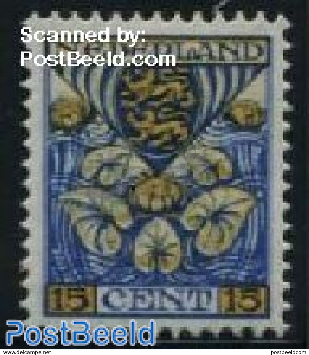 Netherlands 1926 15+3c, Friesland, Stamp Out Of Set, Unused (hinged), History - Nature - Coat Of Arms - Flowers & Plants - Neufs