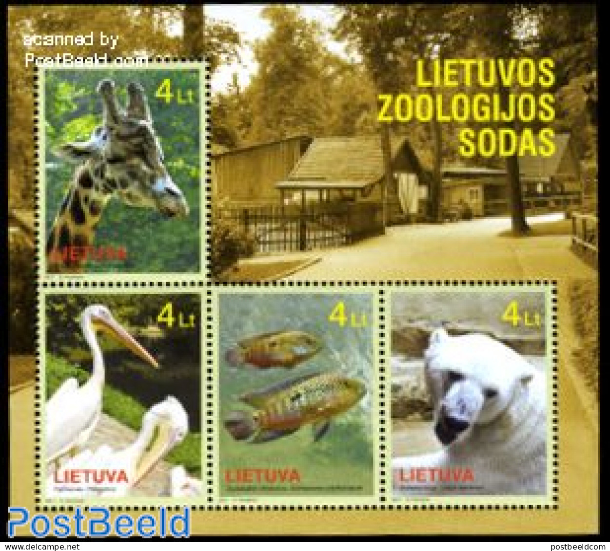 Lithuania 2011 Sodas Zoo S/s, Mint NH, Nature - Animals (others & Mixed) - Bears - Birds - Fish - Giraffe - Fische