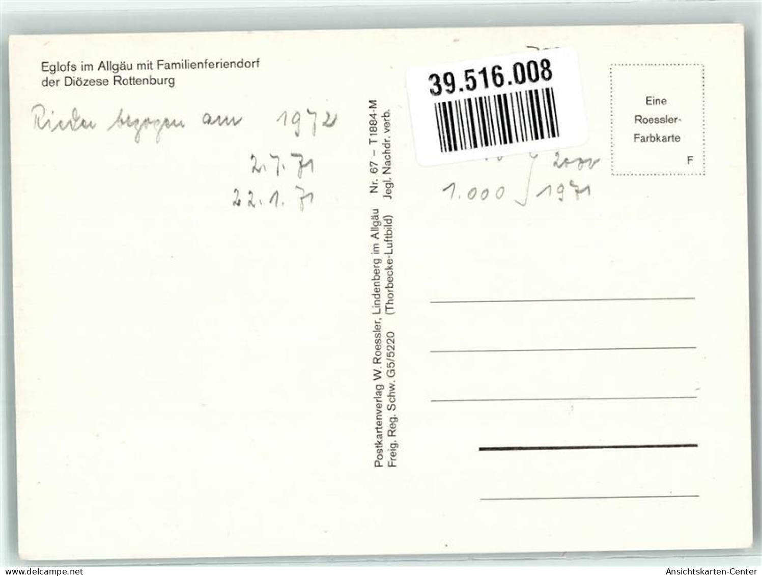 39516008 - Eglofs , Kr Wangen Im Allgaeu - Altri & Non Classificati