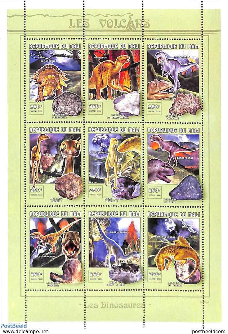 Mali 1999 Geology & Prehistory 9v M/s, Mint NH, History - Nature - Geology - Prehistoric Animals - Prehistorics