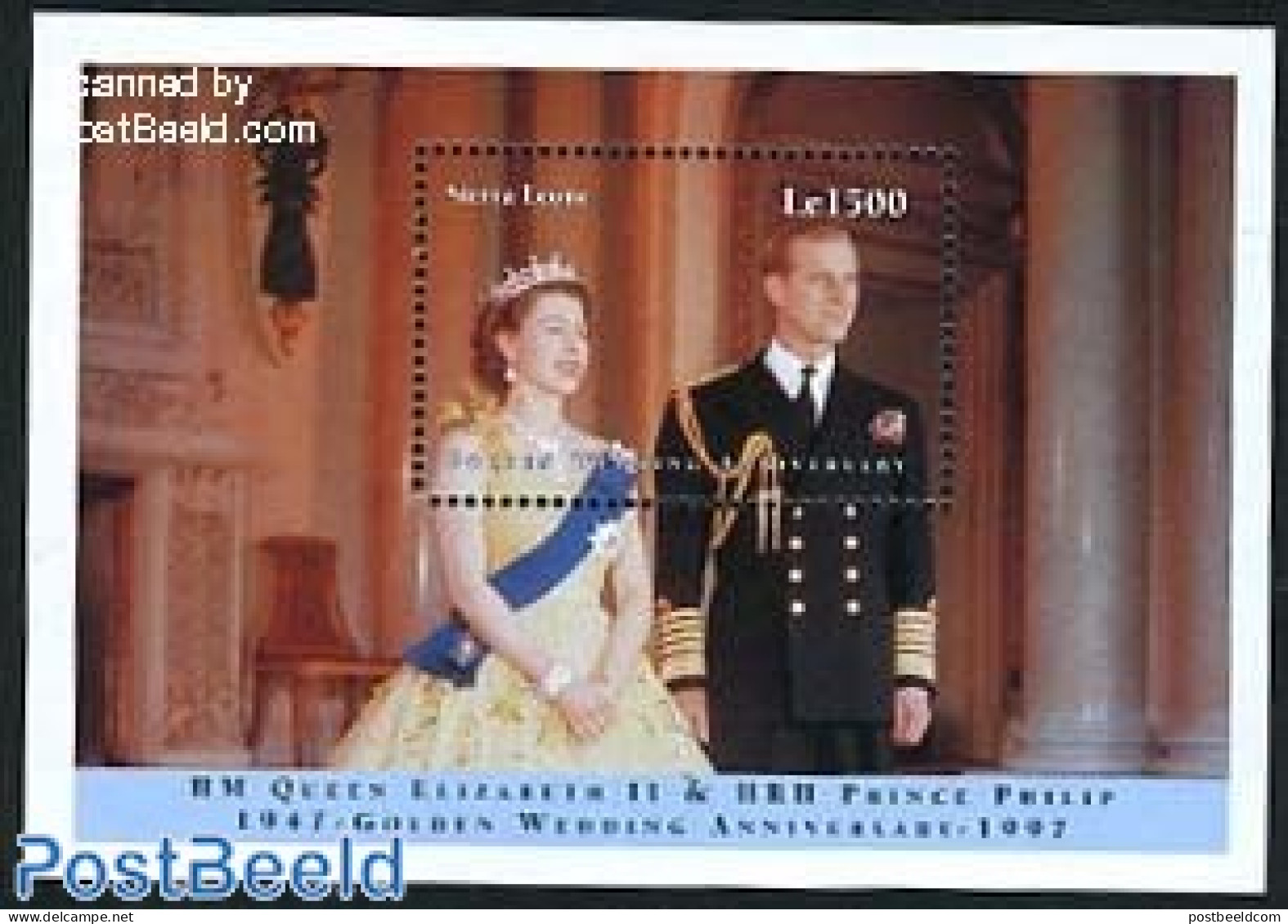 Sierra Leone 1997 Elizabeth II Golden Wedding S/s, Mint NH, History - Kings & Queens (Royalty) - Familles Royales