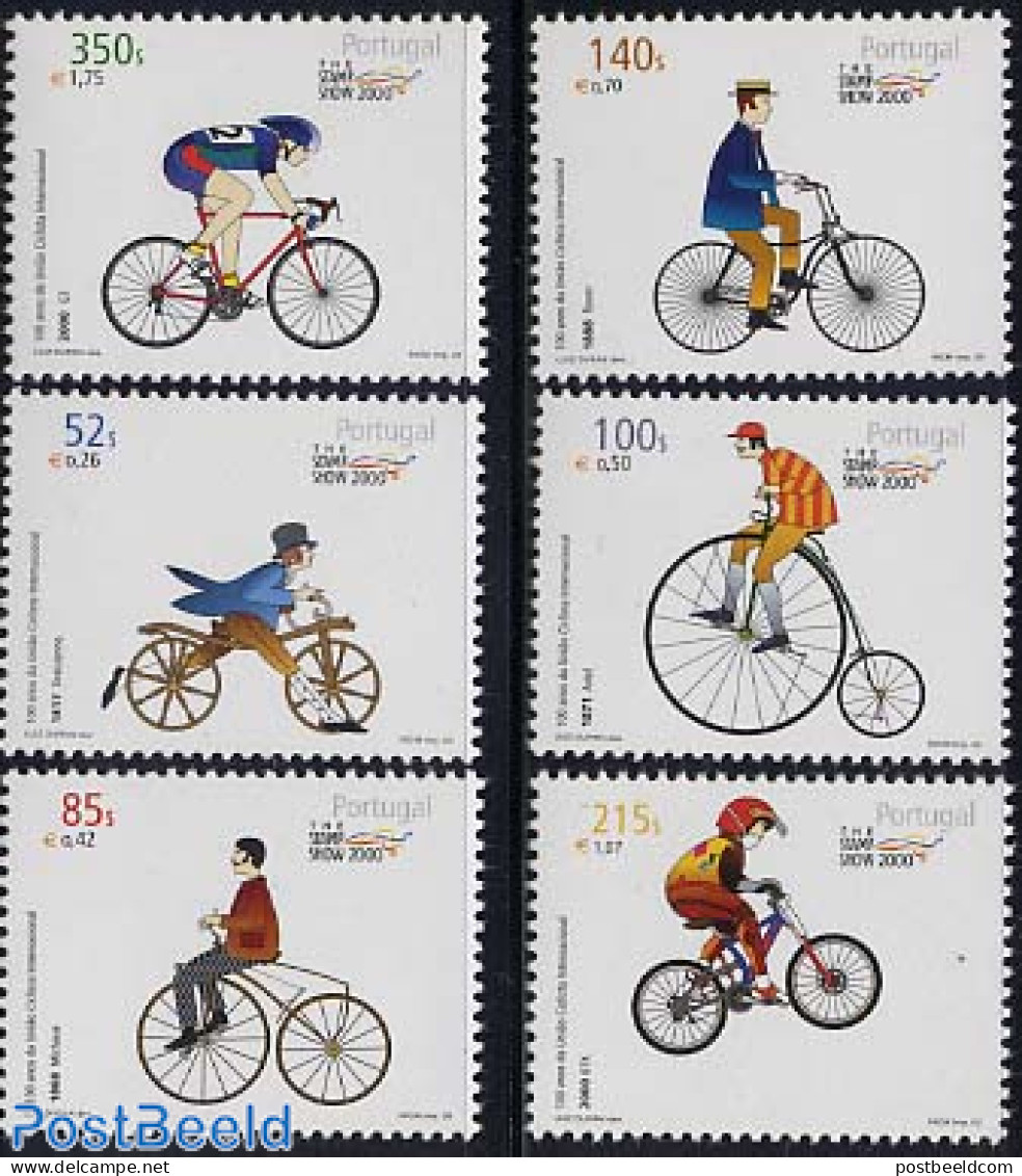 Portugal 2000 Bicycles 6v, Mint NH, Sport - Cycling - Nuevos