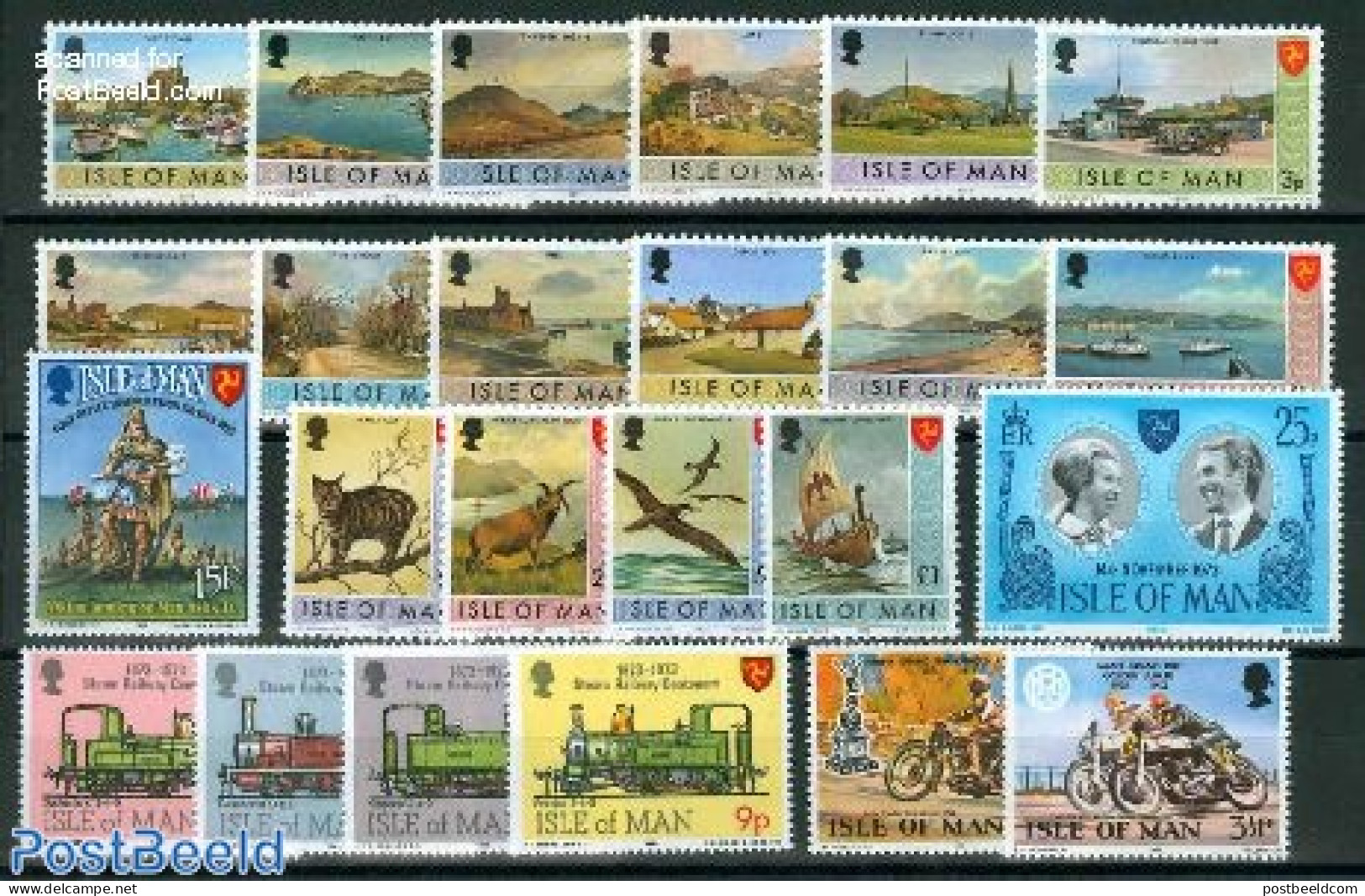 Isle Of Man 1973 Yearset 1973, Complete, 24v, Mint NH, Various - Yearsets (by Country) - Sin Clasificación