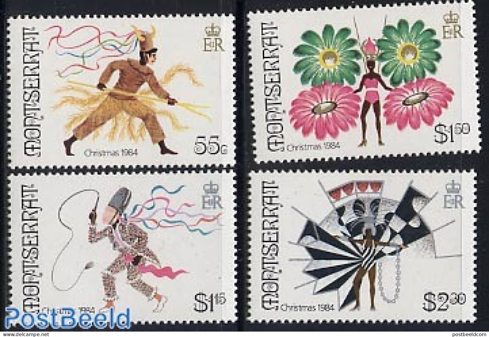 Montserrat 1984 Christmas 4v, Mint NH, Religion - Various - Christmas - Folklore - Noël