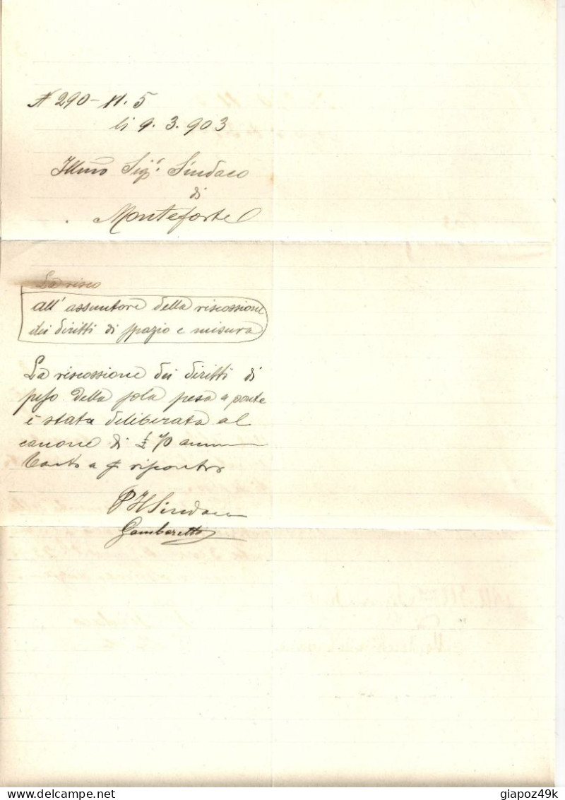 ● 1903 REGNO N. 71 ֍ 10 Cent. X 2 ● Grande PIEGO LETTERA ● Da MONTEFORTE D'Alpone A Montecchia Di Crosara ● - Marcofilía