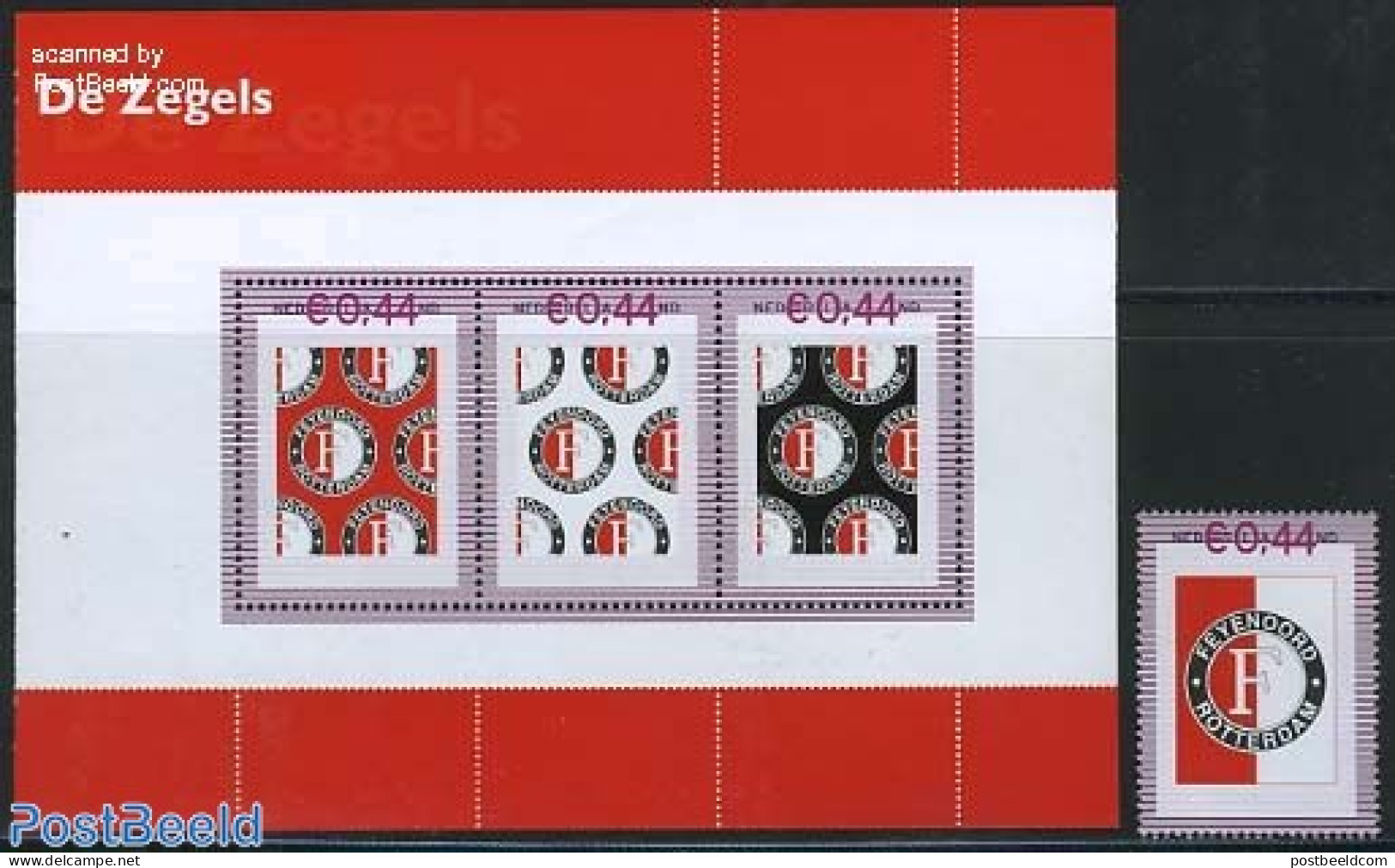 Netherlands - Personal Stamps TNT/PNL 2007 Feyenoord 4v, Mint NH, Sport - Football - Other & Unclassified