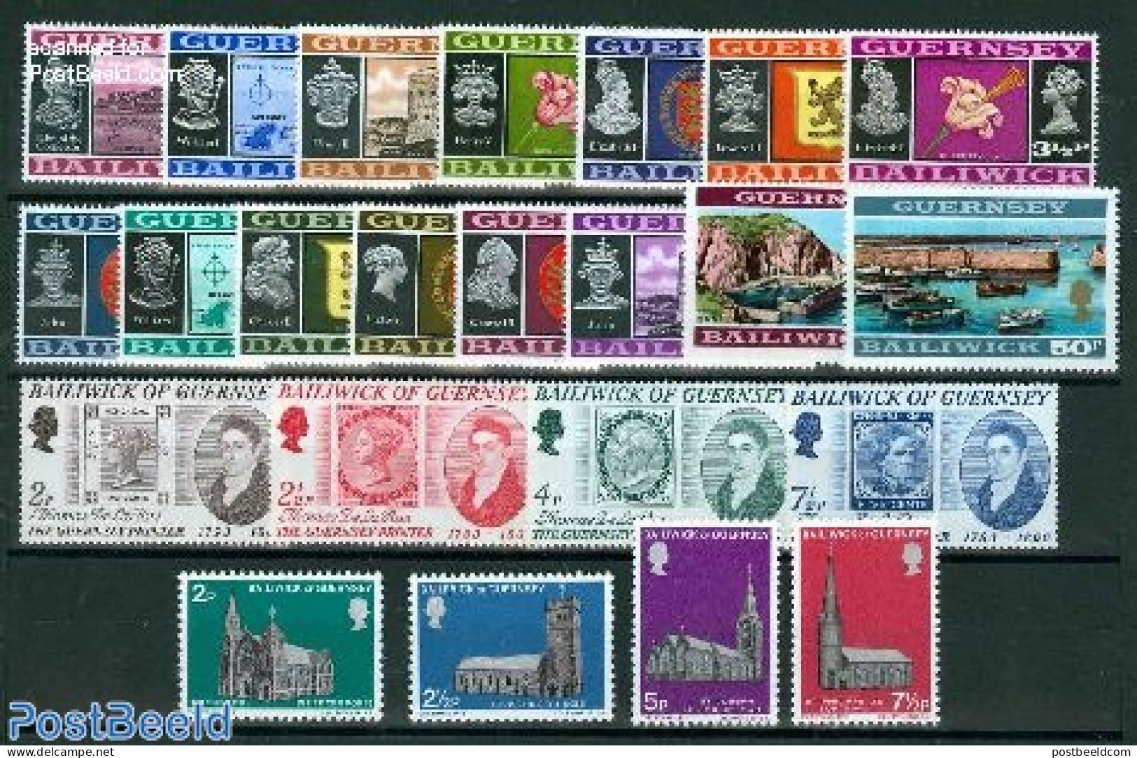 Guernsey 1971 Yearset 1971, Complete, 23v, Mint NH, Various - Yearsets (by Country) - Unclassified