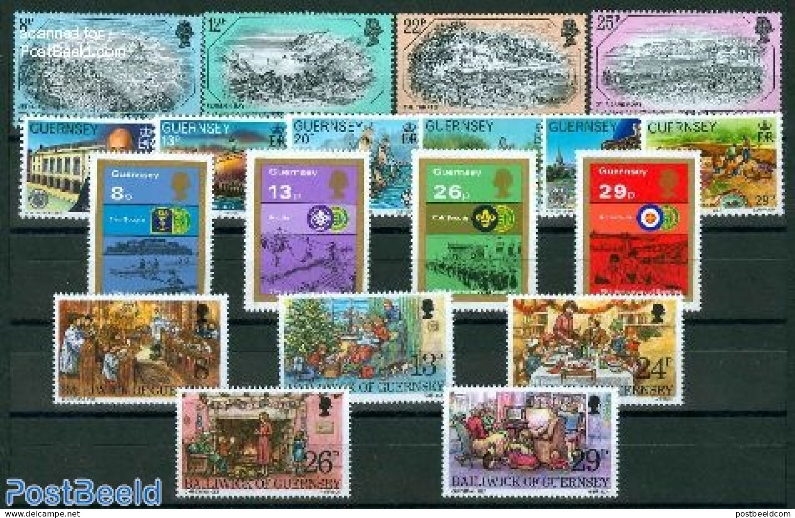 Guernsey 1982 Yearset 1982, Complete, 19v, Mint NH, Various - Yearsets (by Country) - Unclassified