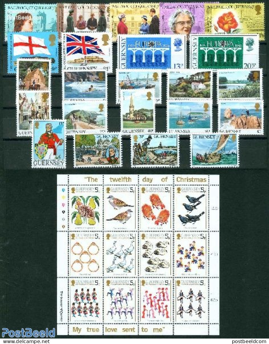 Guernsey 1984 Yearset 1984, Complete, 35v, Mint NH, Various - Yearsets (by Country) - Sin Clasificación