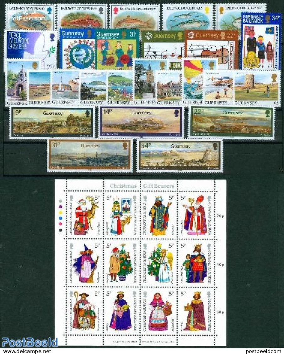 Guernsey 1985 Yearset 1985, Complete, 38v, Mint NH, Various - Yearsets (by Country) - Unclassified