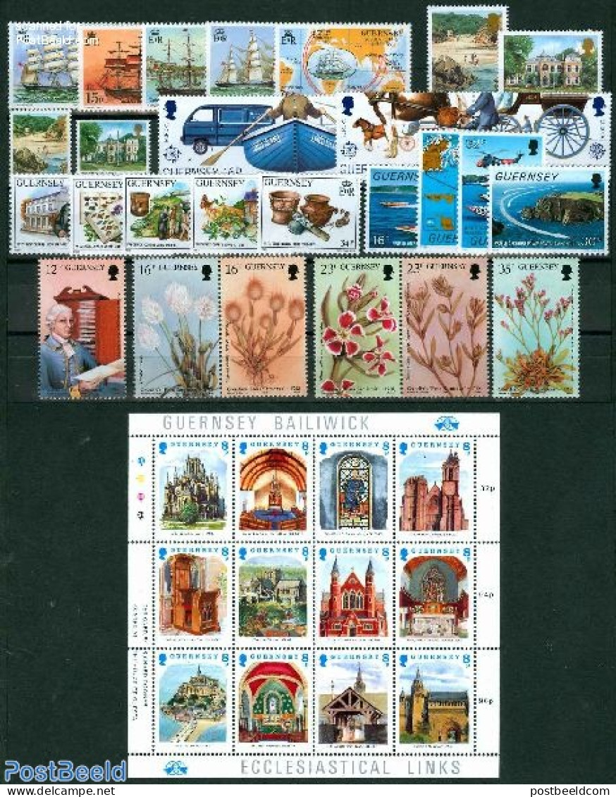 Guernsey 1988 Yearset 1988, Complete, 40v, Mint NH, Various - Yearsets (by Country) - Unclassified