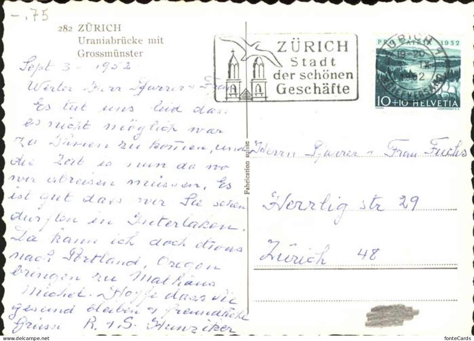 11353910 Zuerich Uraniabruecke Mit Grossmuenster Zuerich - Other & Unclassified